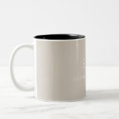 Klassisches Beige Taupe-Neutral-Minimalistisches M Zweifarbige Tasse (Links)