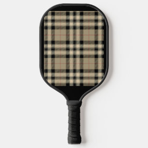 Klassisches Beige- und Schwarz-Kariert-Pickleball- Pickleball Schläger