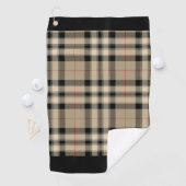 Klassisches Beige- und Schwarz-Kariertes Golfhandt Golfhandtuch (Insitu)
