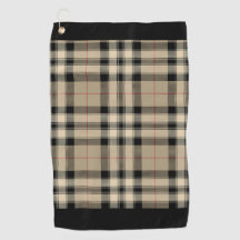 Klassisches Beige- und Schwarz-Kariertes Golfhandt