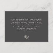 Klassisches Beige Wappen mit Blumenkohle - Hochzei Begleitkarte (Rückseite)
