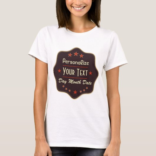 Klassisches benutzerdefiniertes Retro-Label T-Shirt (Vorderseite)