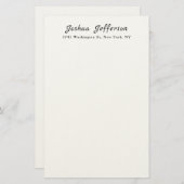 Klassisches Beruflich kreatives Schlichtes Schwarz Briefpapier (Vorne/Hinten)