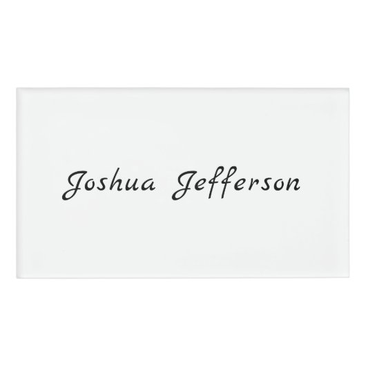 Klassisches Beruflich kreatives Schlichtes Schwarz Namenschild (Vorderseite)