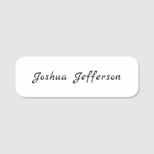 Klassisches Beruflich kreatives Schlichtes Schwarz Namensschild (Vorderseite)