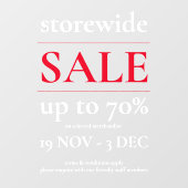 Klassisches Beruflich-Red-White-Sale-Fenster Decal Fensteraufkleber (Blatt)