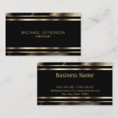 Klassisches Berufliches Gold und Schwarz Visitenkarte (Vorne/Hinten)