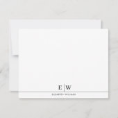 Klassisches Berufliches Monogramm Mitteilungskarte (Vorderseite)