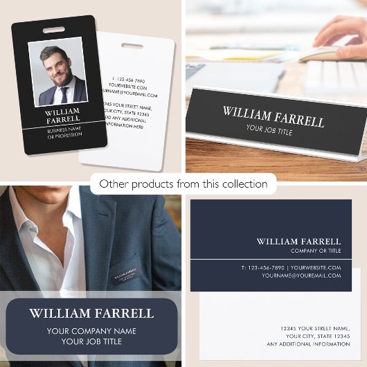 Klassisches Berufliches Schwarz-weiß Visitenkarte