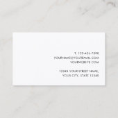 Klassisches Berufliches Schwarz-weiß Visitenkarte (Rückseite)