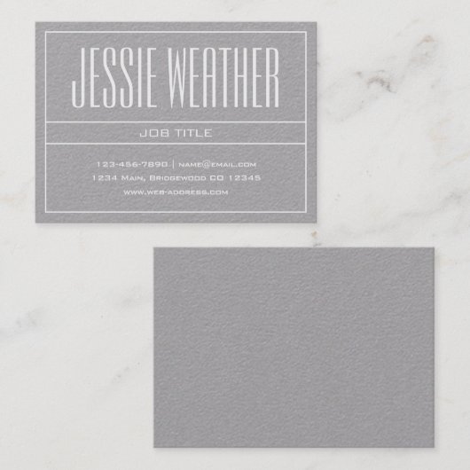 Klassisches Berufliches Weiß auf Premium Grau Visitenkarte (Vorne/Hinten)