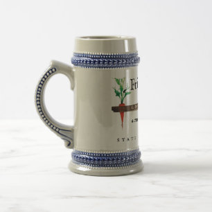 Klassisches Bier Stein in Grauem/in Blauem oder Bierglas