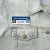 Klassisches Bild QR-Code Blau-Weiß-Namensschild Namensschild (Beispiel)