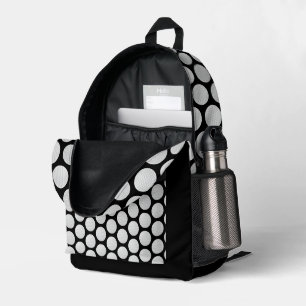 Klassisches Black and White Golf Ball Muster Bedruckter Rucksack