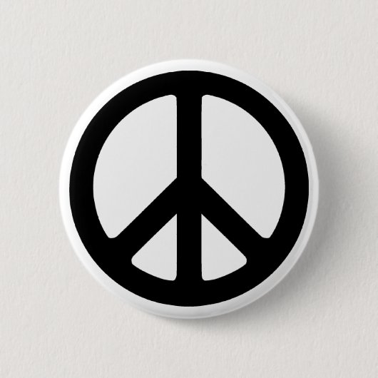 Klassisches Black Groovy Peace Symbol Button (Vorderseite)