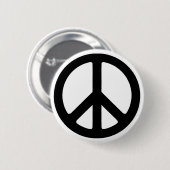 Klassisches Black Groovy Peace Symbol Button (Vorne & Hinten)