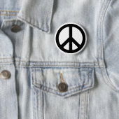 Klassisches Black Groovy Peace Symbol Button (Beispiel)