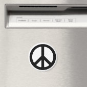 Klassisches Black Groovy Peace Symbol Magnet (In Situ (Geschirrspüler))