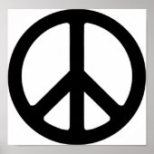 Klassisches Black Groovy Peace Symbol Poster (Vorne)