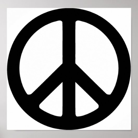 Klassisches Black Groovy Peace Symbol Poster (Vorne)