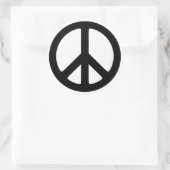 Klassisches Black Groovy Peace Symbol Runder Aufkleber (Tasche)