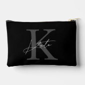 Klassisches Black Monogram Bridesmaid-Geschenk Zubehörtasche (Rückseite)