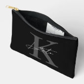 Klassisches Black Monogram Bridesmaid-Geschenk Zubehörtasche (Offen)