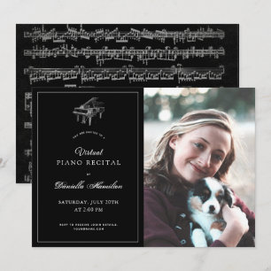 Klassisches Black Piano Virtual Erwägungsgrund Fot Einladung