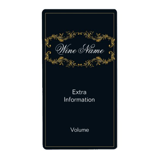 Klassisches Black Wine Label (Vorne)
