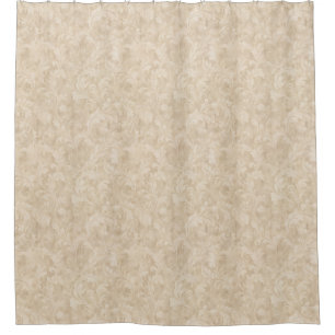 Klassisches Blattwerk in warmem Beige Duschvorhang