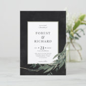 klassisches Blattwerk Mitternacht, Polygoneinladun Einladung (Stehend Vorderseite)