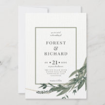 Klassisches Blattwerk, Polygon, Aquarelleinladung