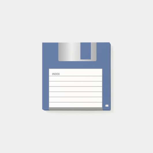 Klassisches Blau 3,5" Diskette-Post-Itanmerkungen Post-it Klebezettel (Vorderseite)