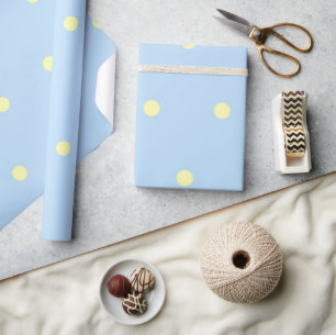 Klassisches Blau-Gelb-Punkte-Muster Geschenkpapier