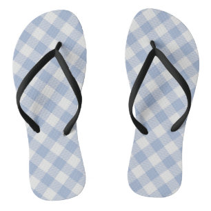 Klassisches Blau-Gingham-Karo-Muster Badesandalen