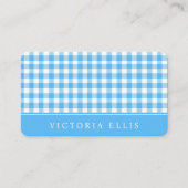 Klassisches Blau Gingham Visitenkarte (Vorderseite)