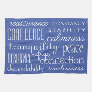 Klassisches Blau in Worten Geschirrtuch