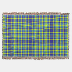 Klassisches Blau Karo Tartan Muster Decke