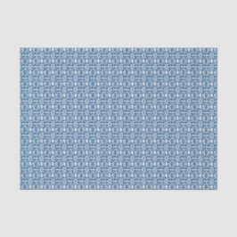 Klassisches Blau mit weißem Crochet Lace-Muster Seidenpapier
