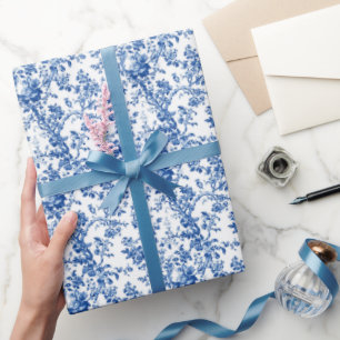 Klassisches Blau Toile Geschenkpapier