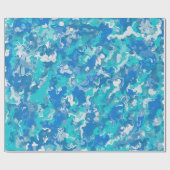 Klassisches Blau und Türkis Geschenkpapier (Flach)