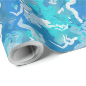 Klassisches Blau und Türkis Geschenkpapier (Rolleneckpunkt)