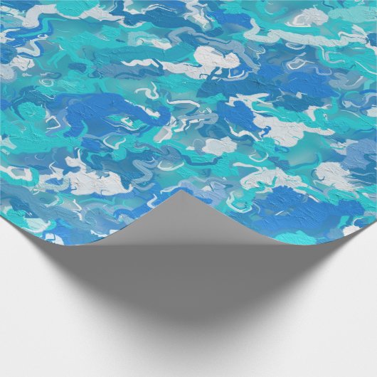 Klassisches Blau und Türkis Geschenkpapier (Ecke)