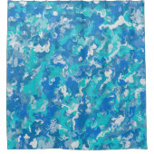 Klassisches Blau und Türkisfarben Duschvorhang (Vorderseite)