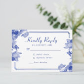 Klassisches Blau und Weiß Chinoiserie Chic UAWG RSVP Karte (Stehend Vorderseite)