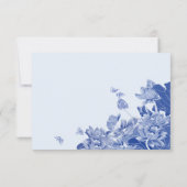 Klassisches Blau und Weiß Chinoiserie Chic UAWG RSVP Karte (Rückseite)
