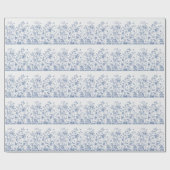 Klassisches Blau und Weiß Chinoiserie Geschenkpapier (Flach)