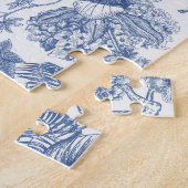 Klassisches Blau und Weiß Chinoiserie Puzzle (Seite)