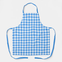 Klassisches Blau und Weiß Gingham Buffalo Kariert Schürze