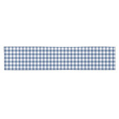 Klassisches Blau und Weiß Gingham Karo Muster Kurzer Tischläufer (Horizontal)